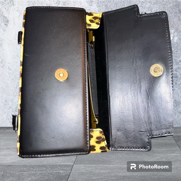 VERSACE Sunburst vanity bag Leopard Hand Bag PVC/Leather yellow/Black with COA - Picture 4 of 14